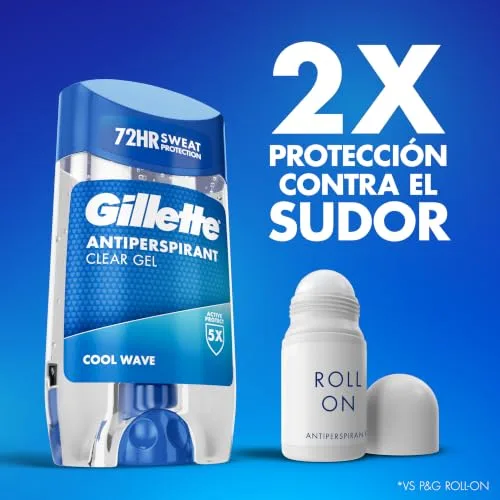 Gillette ▫️ Clear Gel Cool Wave Antitranspirante e Desodorizante para Homem 4x70 ml 5