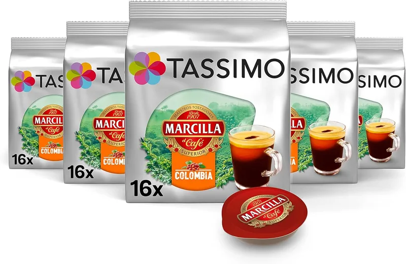 Tassimo ▫️ Marcilla Cápsulas de Café da Colômbia | Intensidade 10 | 16 Cápsulas Compatíveis com