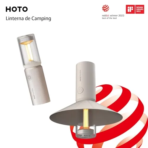 HOTO ▫️ Lanterna de campismo, recarregável por USB-C, ecrã amovível 2
