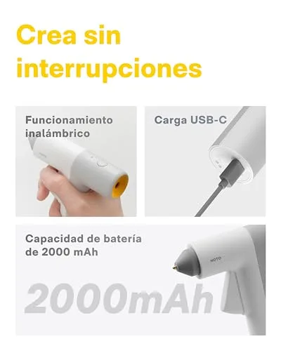HOTO ▫️ Pistola de silicone quente sem fios 10 barras, aquecimento em 30 segundos 4