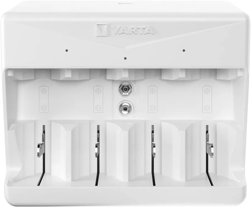 Varta ▫️ Carregador universal para 2/4 pilhas recarregáveis AA, AAA, C, D e 1 pilha NiMH de 9 V, incluindo cabo USB tipo C