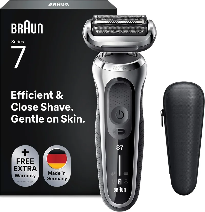 Braun ▫️ Series 7 Máquina de barbear elétrica para homem, 71-S1000s, Prateada