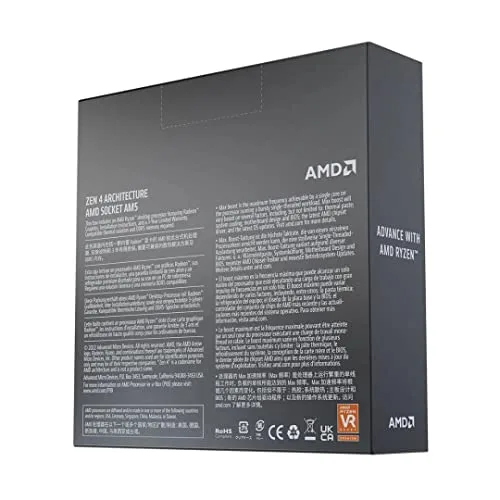 AMD ▫️ Processador Ryzen 5 7600X (placa gráfica Radeon integrada, 6 núcleos/12 threads, TDP de 105 W, soquete AM5, 38 MB de cache, frequência máxima de até 5,3 GHz, sem ventoinha) 4