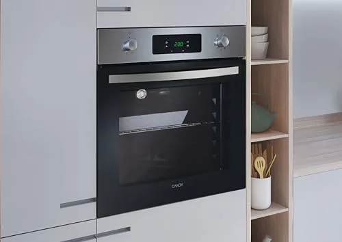 CANDY ▫️ Idea FIDC X696 L, Forno multifunções pirolítico, 70 L, 1 tabuleiro e 1 grelha, ventilador radial, aquálise, convecção + ventilador, 9 funções, comandos PushPull, porta com 3 vidros, aço inoxidável e preto 3