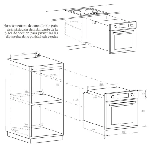 CANDY ▫️ Idea FIDC X696 L, Forno multifunções pirolítico, 70 L, 1 tabuleiro e 1 grelha, ventilador radial, aquálise, convecção + ventilador, 9 funções, comandos PushPull, porta com 3 vidros, aço inoxidável e preto 7