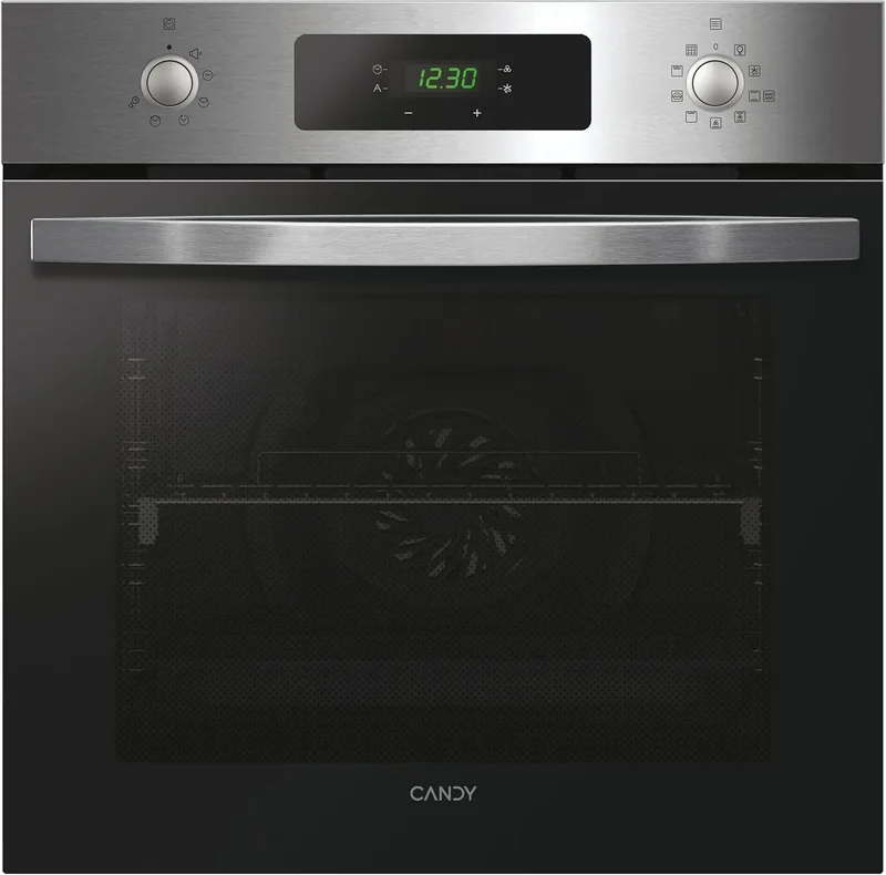 CANDY ▫️ Idea FIDC X696 L, Forno multifunções pirolítico, 70 L, 1 tabuleiro e 1 grelha, ventilador radial, aquálise, convecção + ventilador, 9 funções, comandos PushPull, porta com 3 vidros, aço inoxidável e preto