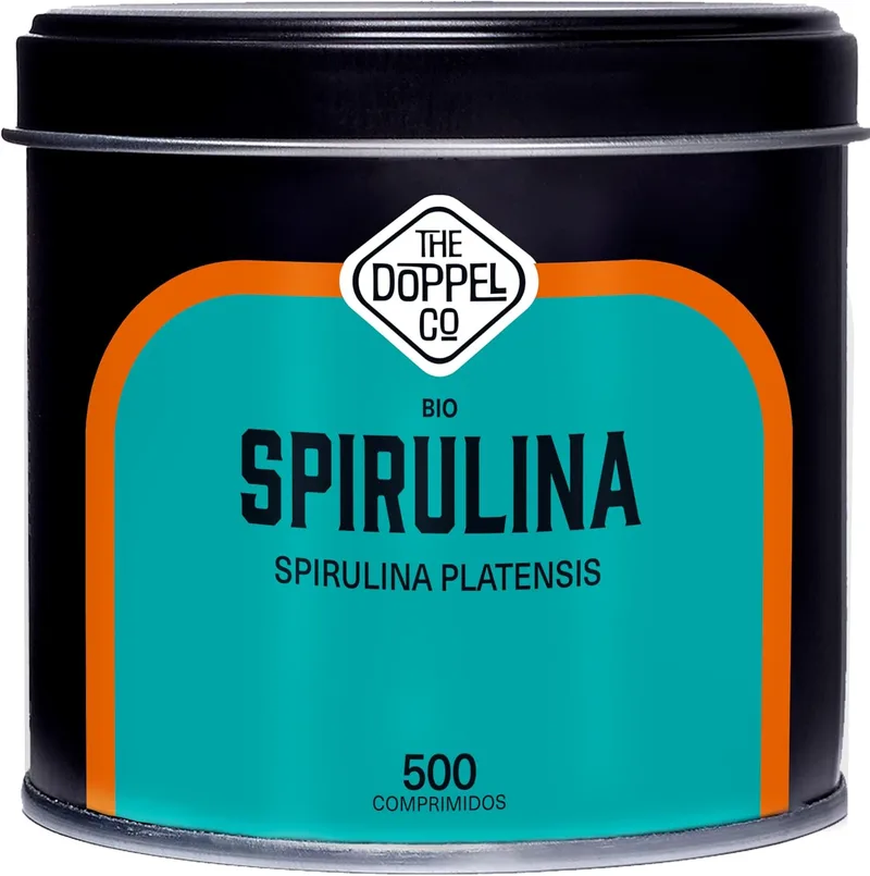 THE DOPPEL Co ▫️ 500 comprimidos de Bio Spirulina - Dose máxima de 3000mg de algas Bio Spirulina - 100% natural Saciante, DETOX - Proteína Vegana Orgânica - Antioxidante - Reforço Energético - Sem Plástico