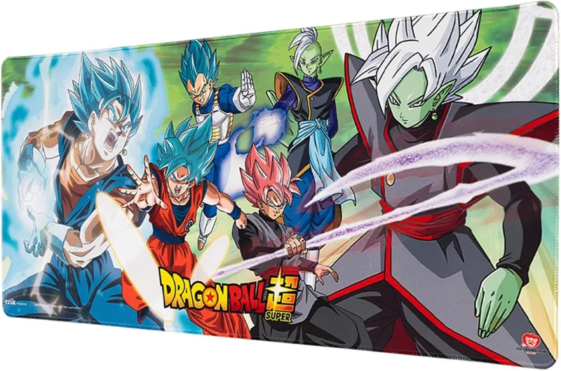 Grupo Erik ▫️ Tapete de rato XXL Dragon Ball Super - Tapete de secretária (Mouse Pad) Protetor de secretária: Impermeável e antiderrapante (80 x 35 cm)