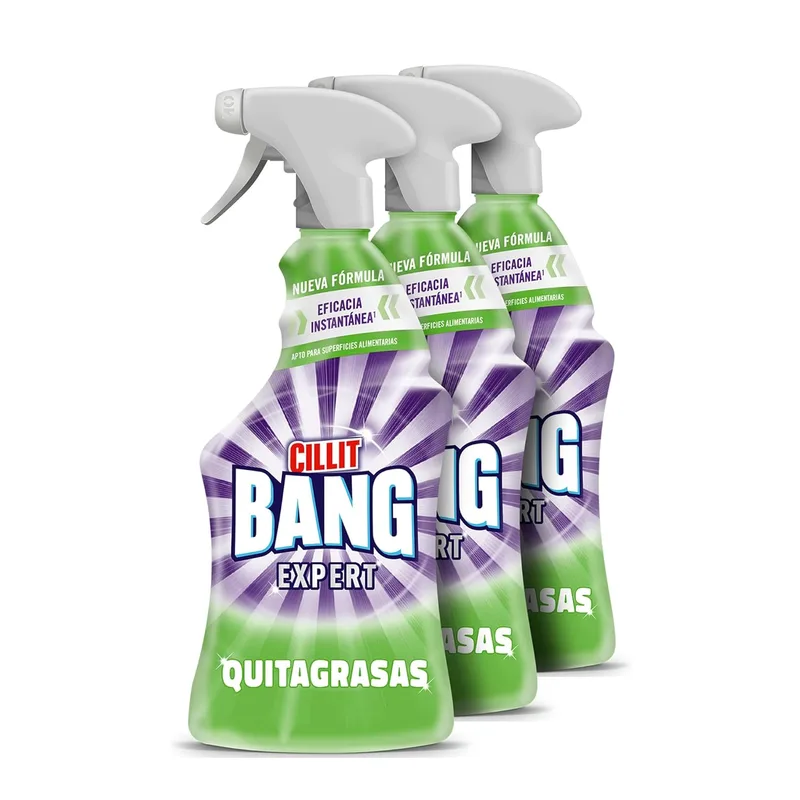 Cillit Bang ▫️ Desengordurante, potente produto de limpeza antigordura para a cozinha e para o exterior, em formato de spray - Embalagem de 3 x 750 ml, total de 2,25 L