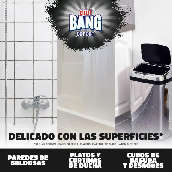 BANG ▫️ Cillit Manchas de Humidade e Sujeira, potente produto de limpeza para juntas pretas, casa de banho, cozinha, embalagem de 3 x 750 ml, total de 2,25 L. 5