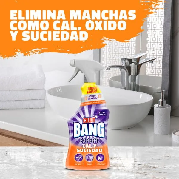 BANG ▫️ Cillit Calcário e Sujeira, potente produto de limpeza para casa de banho e cozinha, em formato de spray – Embalagem de 3 x 1 L, total de 3 L 6