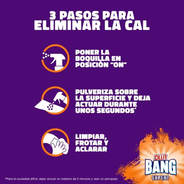 BANG ▫️ Cillit Calcário e Sujeira, potente produto de limpeza para casa de banho e cozinha, em formato de spray – Embalagem de 3 x 1 L, total de 3 L 7