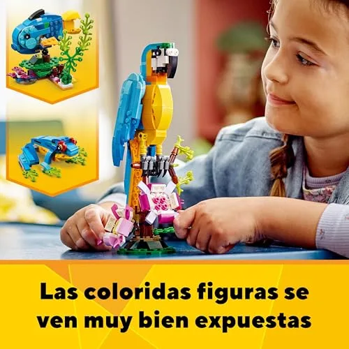 LEGO ▫️ Creator 3 em 1: Papagaio Exótico, Peixe ou Rã, Figuras de Animais de Brincar para Construir, Presente para Meninos e Meninas a partir dos 7 Anos, Conjunto Criativo 31136 6