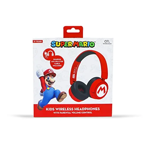 OTL Technologies ▫️ AURICULARES SEM FIOS PARA CRIANÇAS COM LOGÓTIPO DO SUPER MARIO, BLUETOOTH E DOBRÁVEIS 2
