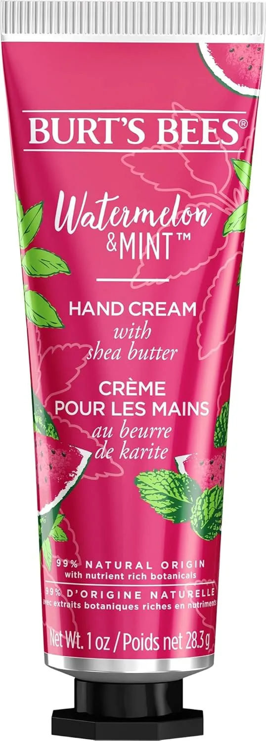 Burt's Bees ▫️ Creme de Mãos com Crack de Melancia e Hortelã-Pimenta com Manteiga de Karité Nutritiva, 28,3g
