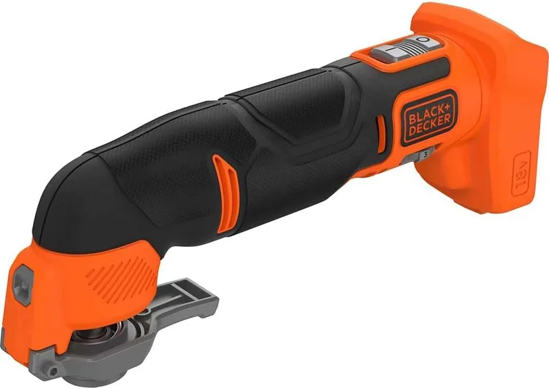 Black+Decker ▫️ Multi-ferramenta oscilante 18V, velocidade variável 8.000-18.000 opm, ângulo de oscilação 2,8°. 18 acessórios incluídos. Sem carregador/bateria