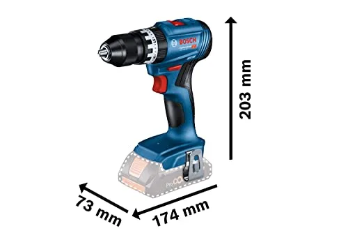 Bosch Professional ▫️ Berbequim de percussão a bateria 18V System GSB 18V-45 (velocidade de rotação de 1900 rpm, inclui 2 baterias de 2,0 Ah, acessórios, GAL 18V-20, L-Case) – Conjunto exclusivo da Amazon 3