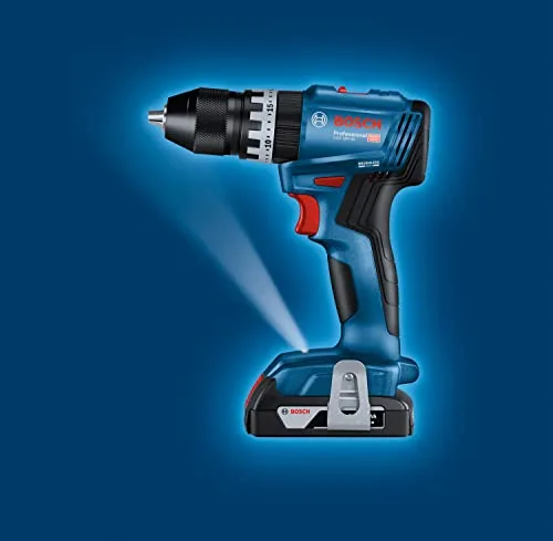 Bosch Professional ▫️ Berbequim de percussão a bateria 18V System GSB 18V-45 (velocidade de rotação de 1900 rpm, inclui 2 baterias de 2,0 Ah, acessórios, GAL 18V-20, L-Case) – Conjunto exclusivo da Amazon 4