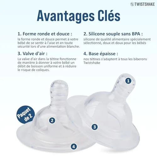 TWISTSHAKE ▫️ Conjunto Inicial para Recém-Nascidos, 9 peças – 4 biberões anticólicos, 2 chupetas, 2 tetinas grandes, 1 escova de limpeza, 0 meses, menina, 78961 6