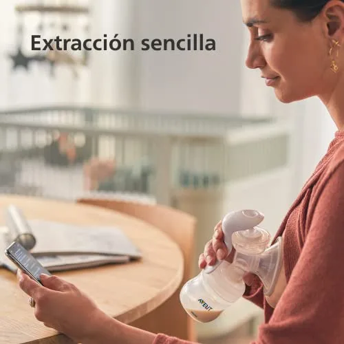 AVENT ▫️ Extrator de leite manual Philips : extrator de leite sem BPA, extração fácil com uma só mão (modelo SCF430/01) 4