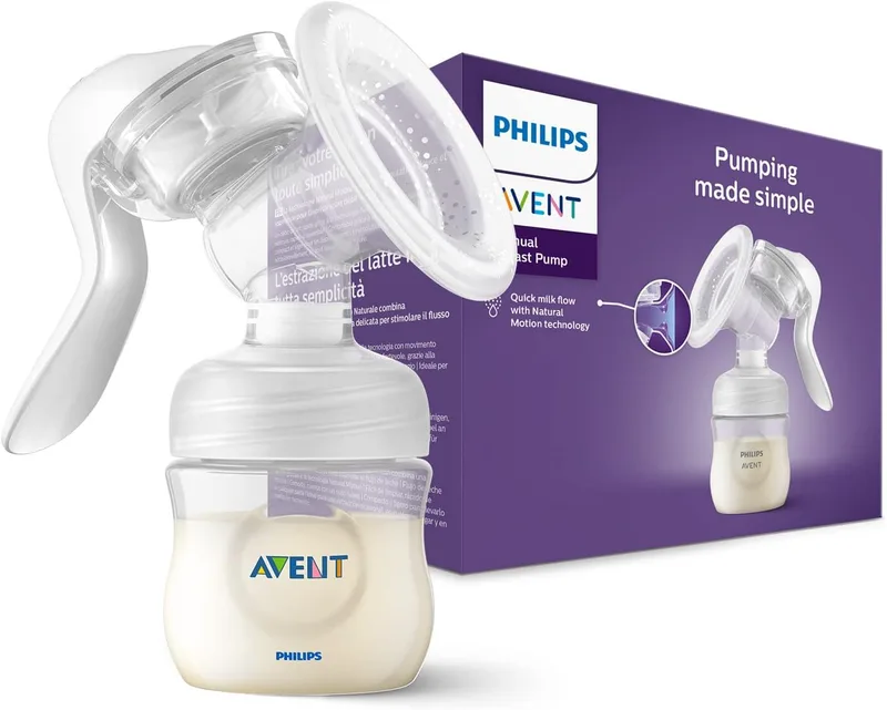 AVENT ▫️ Extrator de leite manual Philips : extrator de leite sem BPA, extração fácil com uma só mão (modelo SCF430/01)