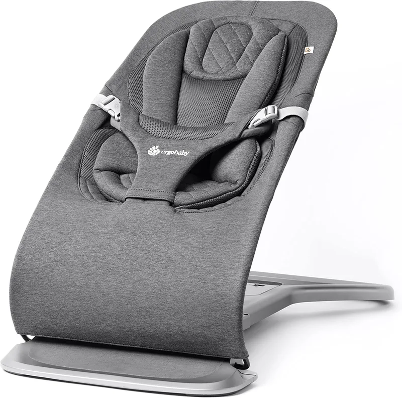 Ergobaby ▫️ Hamaca 3 em 1 Evolve, hamaca ergonómica para recém-nascidos, desde o nascimento até à primeira infância, almofada para recém-nascidos (2,5 kg - 13,2 kg), Charcoal Grey