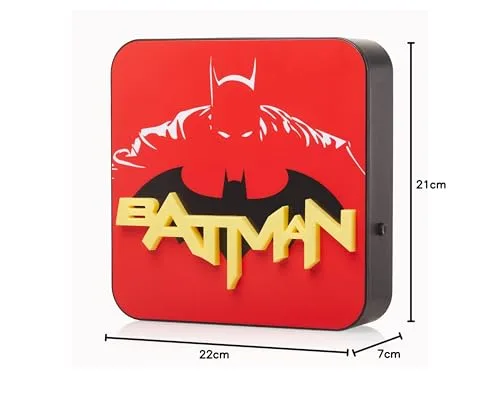 Numskull ▫️ Candeeiro de secretária do Batman para fixar na parede, acessório de iluminação ambiente para o quarto, casa, estúdio, escritório, trabalho, produto oficial do Batman 3