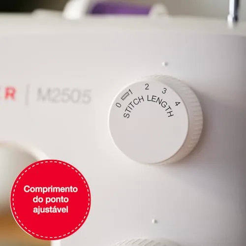 Singer ▫️ Máquina de costura portátil M2505, 11 pontos integrados, casa de botão automática em 4 passos, braço livre, elevação dupla do calcador, ideal para principiantes e trabalhos manuais 5