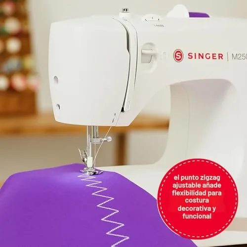 Singer ▫️ Máquina de costura portátil M2505, 11 pontos integrados, casa de botão automática em 4 passos, braço livre, elevação dupla do calcador, ideal para principiantes e trabalhos manuais 7