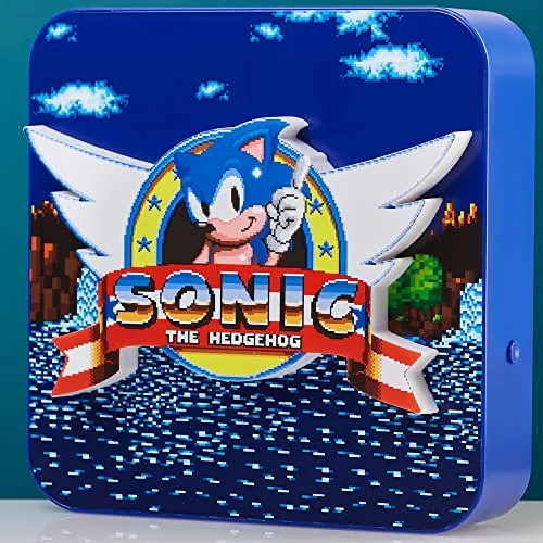 Numskull ▫️ Lâmpada de secretária e de parede Sonic The Hedgehog - Acessório de iluminação ambiente para quarto, casa, estúdio, escritório, local de trabalho - Produto oficial do Sonic The Hedgehog 2