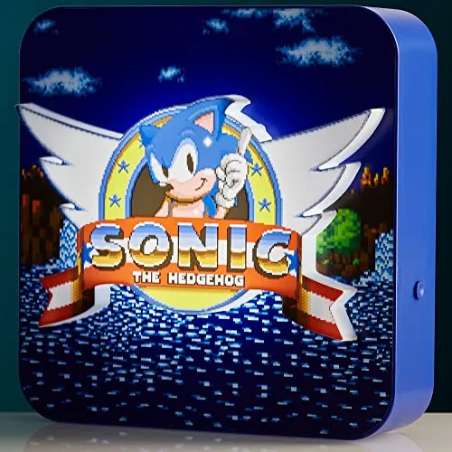 Numskull ▫️ Lâmpada de secretária e de parede Sonic The Hedgehog - Acessório de iluminação ambiente para quarto, casa, estúdio, escritório, local de trabalho - Produto oficial do Sonic The Hedgehog 3