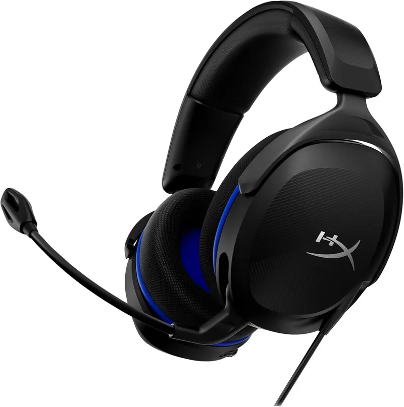 HyperX ▫️ Cloud Stinger 2 Core, Auscultadores para jogos para a PlayStation, Drivers de 40 mm e som envolvente, 3,5 mm, microfone dobrável com cancelamento de ruído - Preto