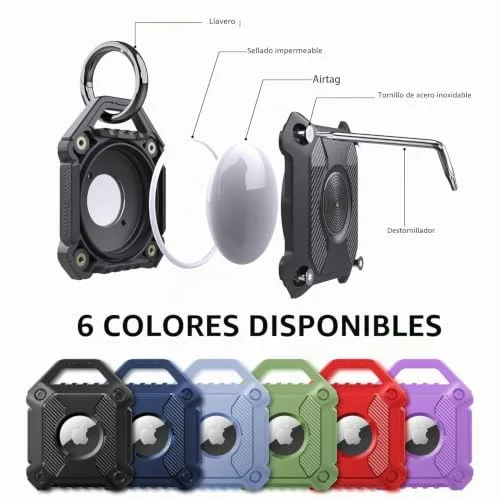 Sichy ▫️ Porta-chaves impermeável para AirTag, tampa completa para o parafuso, 1 peça, porta-chaves AirTag com capa protetora, porta-chaves portátil impermeável para AirTag da Apple 2021 em TPU para coleira de cão - gato 2