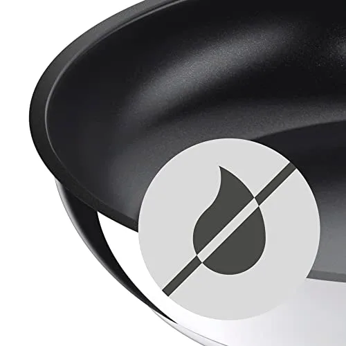 WMF ▫️ Devil - Conjunto de 2 frigideiras antiaderentes de 20-28 cm, frigideira em aço inoxidável com revestimento antiaderente, adequada para todos os tipos de fogões, incluindo os de indução, cor preta 5