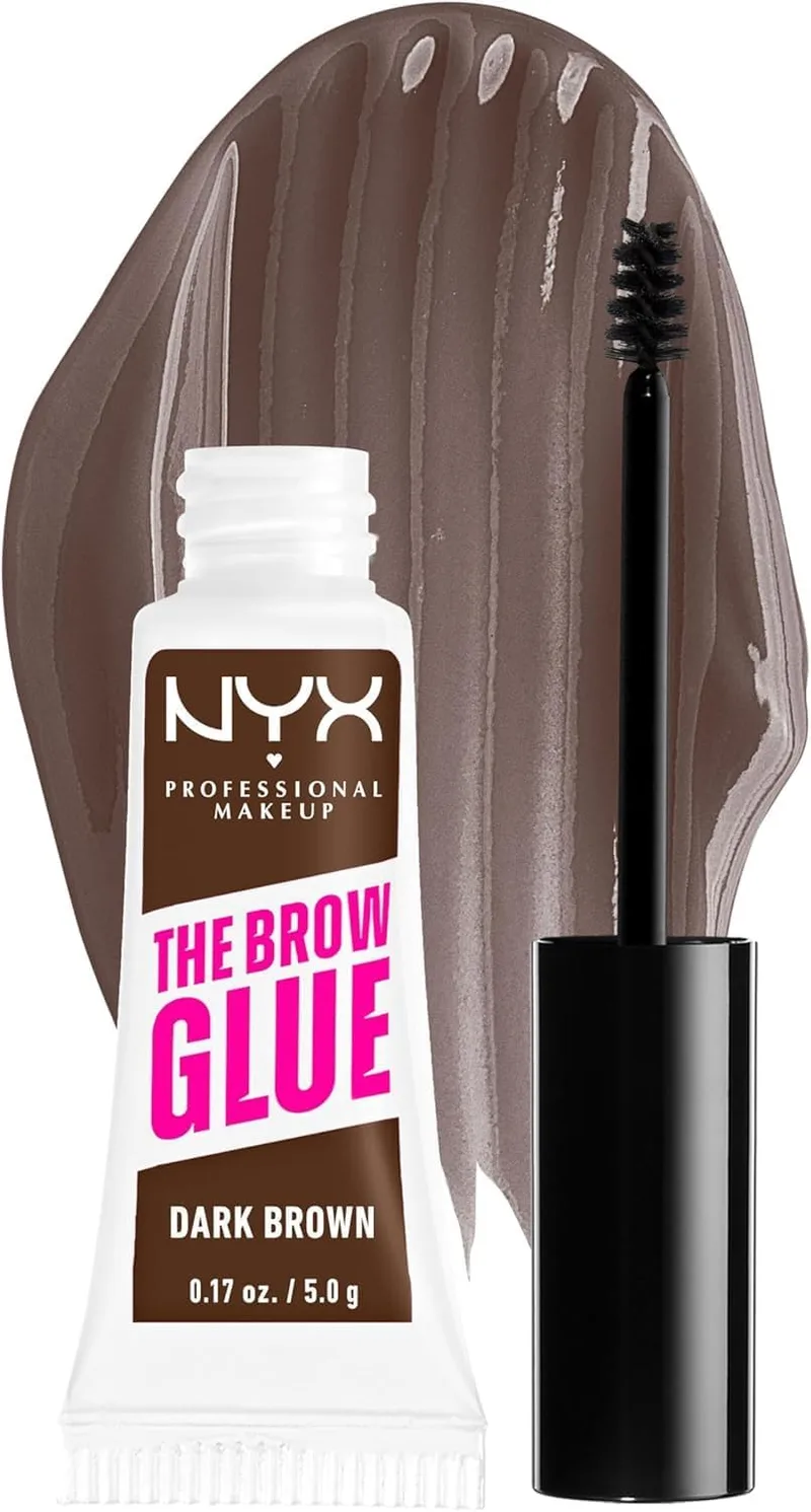 NYX PROFESSIONAL MAKEUP ▫️ The Brow Glue – Gel para sobrancelhas com cor, Castanho Escuro