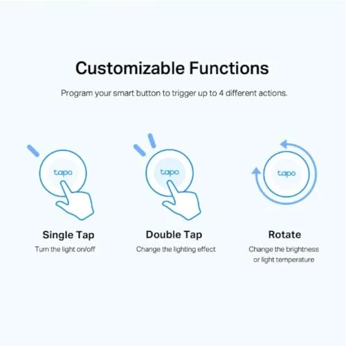 Tapo ▫️ Tampa S200B: Botão Inteligente, Ações Personalizadas, Requer Hub 7
