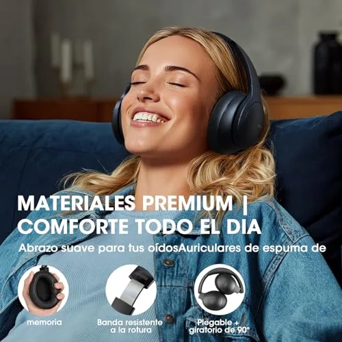 DOQAUS ▫️ Auscultadores Bluetooth com arnês, aplicação e 9 modos de equalização, Preto 5