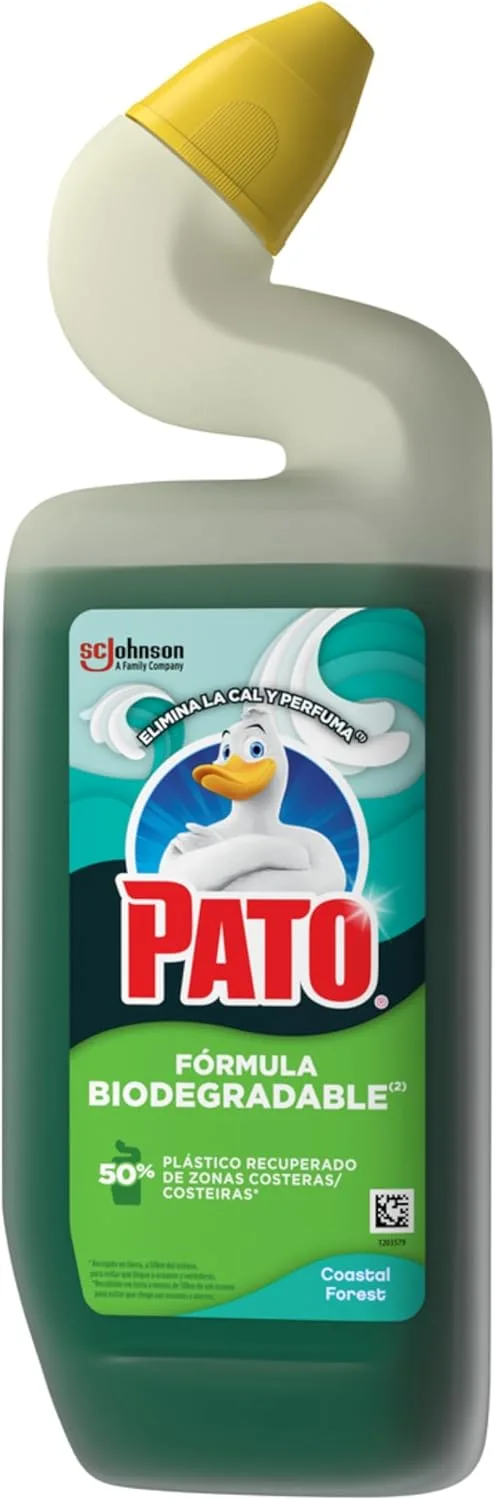 PATO ▫️ Coastal Forest Sanitário Biodegradável, Produto de Limpeza Imediata Total para Sanitas, Remove Manchas e Calcário, 1 Gel 750 ml