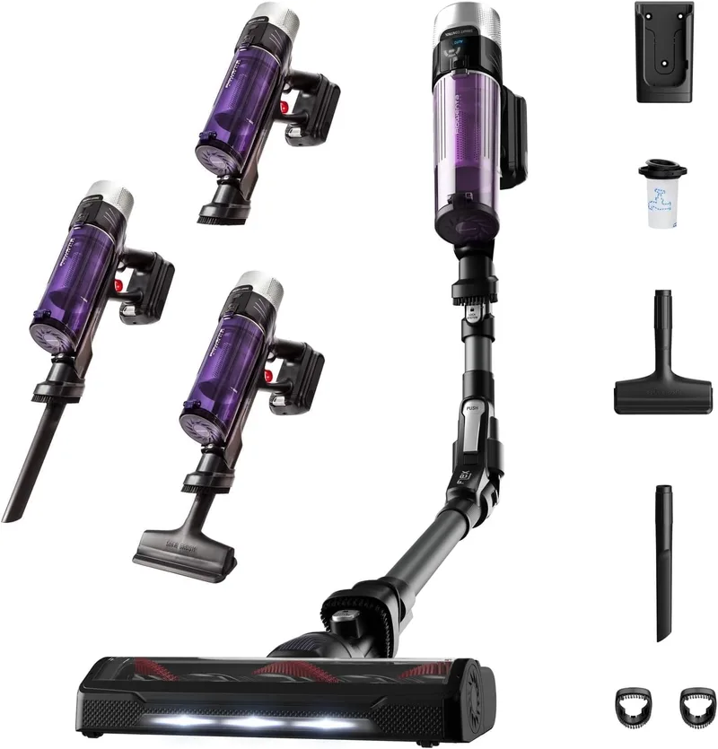 Rowenta ▫️ Xforce Flex 9.60 Allergy - Aspirador de vassouras sem fio, 200 W, tubo Flex, ecrã Smart Control, todos os tipos de chão, sistema de visão Power Led, gatilho de impulso, filtra até 99,9%.