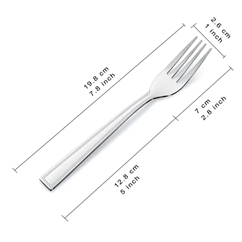 hunnycook ▫️ Garfos de aço inoxidável, – Conjunto de 24 peças de garfos, garfos de mesa adequados para uso doméstico, em restaurantes e ao ar livre, com acabamento polido e adequados para a máquina de lavar louça 2