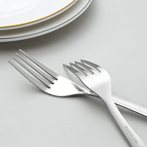hunnycook ▫️ Garfos de aço inoxidável, – Conjunto de 24 peças de garfos, garfos de mesa adequados para uso doméstico, em restaurantes e ao ar livre, com acabamento polido e adequados para a máquina de lavar louça 4