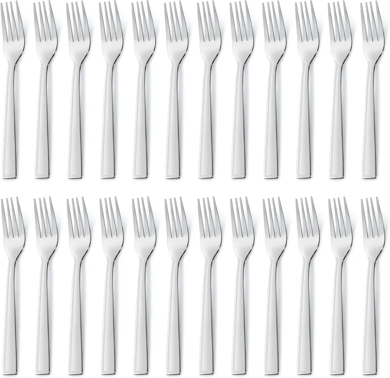 hunnycook ▫️ Garfos de aço inoxidável, – Conjunto de 24 peças de garfos, garfos de mesa adequados para uso doméstico, em restaurantes e ao ar livre, com acabamento polido e adequados para a máquina de lavar louça