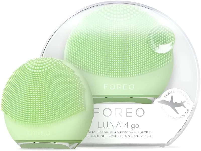 FOREO ▫️ LUNA 4 go Escova de limpeza facial e massajador facial reafirmante, cuidados faciais de qualidade, melhora a absorção dos produtos de cuidados da pele do rosto, ferramentas simples para a limpeza e reafirmação do rosto.