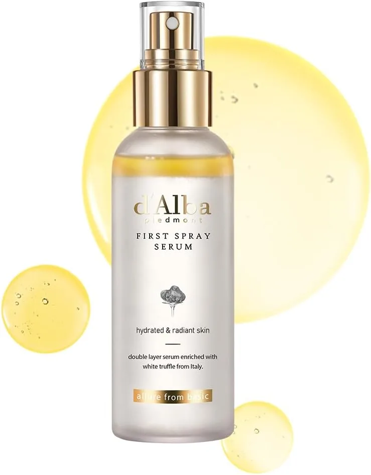 d'alba Piedmont ▫️ d'alba First Spray Serum com Trufas Brancas Italianas, Vegan Skincare, Névoa facial hidratante para todos os tipos de pele, spray multifuncional, Cuidados da pele coreanos (100ml)