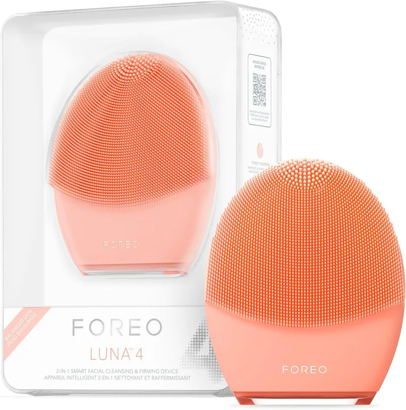 FOREO ▫️ LUNA 4 Escova de Limpeza Facial - Massajador Facial Refirmante - Cuidados Faciais Anti-Envelhecimento - Cuidados Faciais Simples - Pele Equilibrada