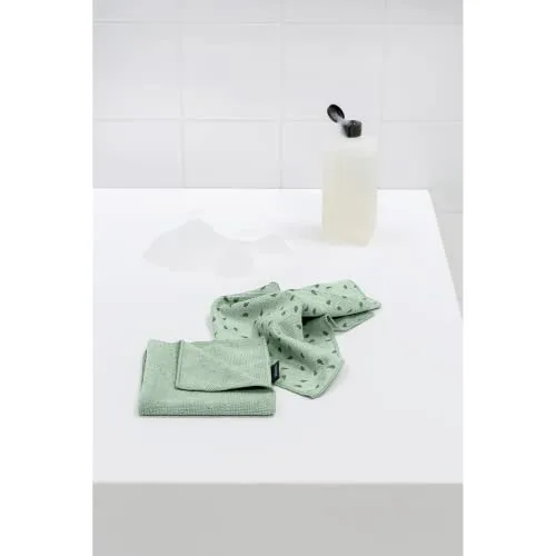 Brabantia ▫️ Panos de microfibra Sinkside - Laváveis na máquina - Absorvem 7 vezes o seu próprio peso - Para limpar pratos e bancadas - Requerem menos detergente - Conjunto de 2 - Verde (verde jade) 4