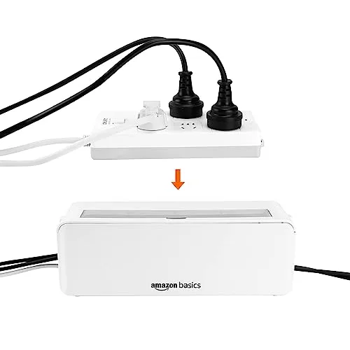 Amazon Basics ▫️ Caixa organizadora de cabos para esconder e organizar cabos, tamanho grande, Branco 5