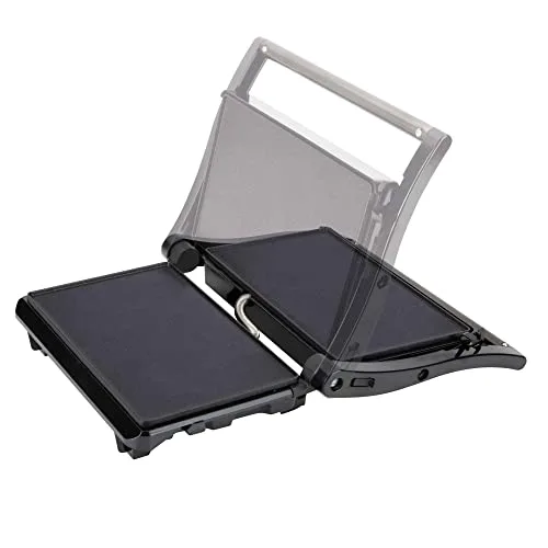 Jata ▫️ JEGR1106 Grelhador Elétrico 750 W, placas lisas antiaderentes de 22,5 x 14,6 cm, cozinha todo o tipo de alimentos, tampa superior basculante, abertura de 180° 3
