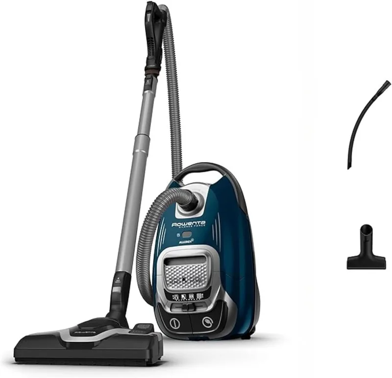 Rowenta ▫️ Silence Force Effitech - Aspirador com saco silencioso, apenas 57 dB(A), baixo consumo energético, filtragem de grau HEPA (≥99,98%), limpeza de grandes superfícies, ergonómico, indicado para pessoas com alergias
