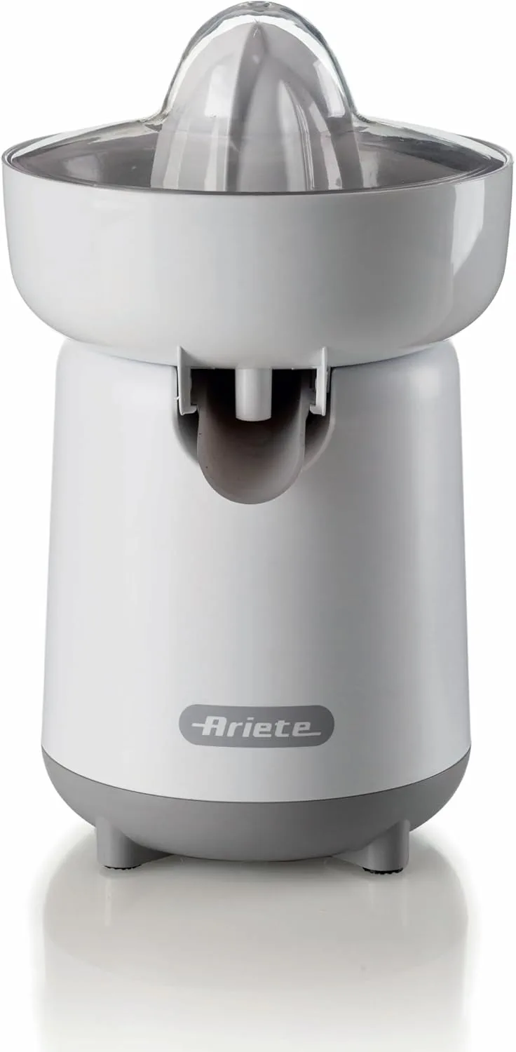 Ariete ▫️ Breakfast 418 - Espremedor elétrico com 2 cones para frutas grandes e pequenas, bocal antigotejamento, rotação dupla, tampa de proteção, pés antiderrapantes, 40 W, bege